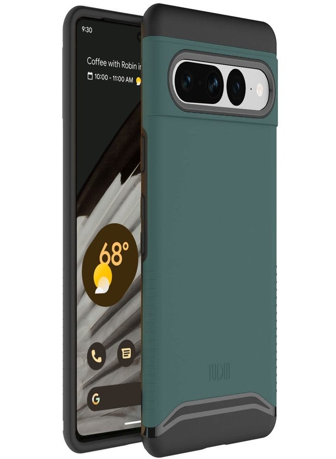 توديا جراب TUDIA Merge [بمواصفات عسكرية] مصمم خصيصًا لهاتف Google Pixel 7 Pro (2022) - جراب هاتف متين مزدوج الطبقات مقاوم للصدمات لهاتف Pixel 7 Pro - أخضر غامق - Image 1